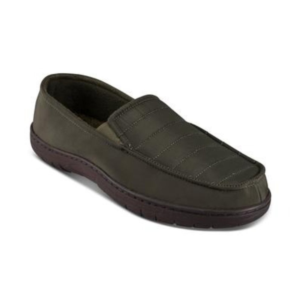 Haggar Men's Quilted Fleece-Lined‎ Venetian House Slippers, Size L, NIB